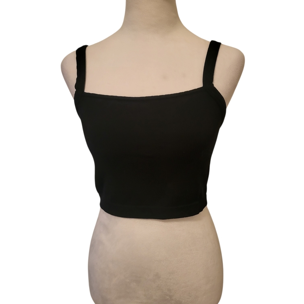 Colsie Ribbed Crop Top Black sz M